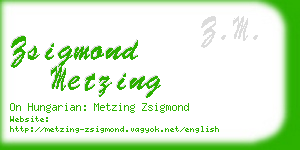 zsigmond metzing business card